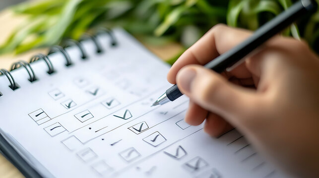 Employee reviewing their accountability checklist on a laptop 