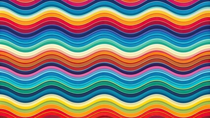 Fototapeta premium Colorful abstract seamless waves background pattern tile