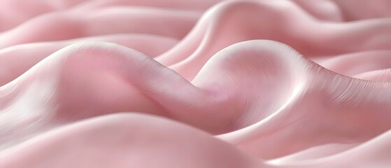 Soft, flowing waves of pale pink texture create a calming and serene atmosphere, resembling gentle fabric or smooth skin, inviting a sense of tranquility and warmth.