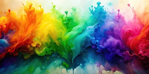 Colorful abstract watercolor paint background with liquid texture