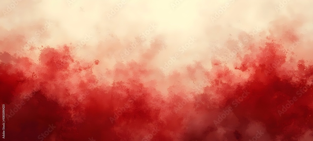 Poster a captivating abstract landscape featuring a gradient of warm red tones blending into soft cream hue