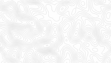 Geometric wave creative topographic grid map design. Abstract topographic contours map background. Abstract black and white