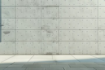 Textured concrete wall with bold shadows  emphasizing minimalist design and natural light