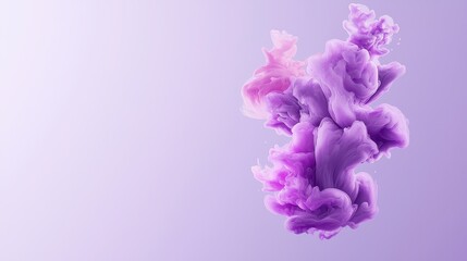 A vibrant splash of purple clouds blending seamlessly into a soft background, creating a dreamy and ethereal atmosphere.
