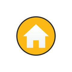 house icon. Color flat icon Button in circle on white background