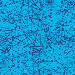 Vibrant abstract blue pattern. Dynamic, intersecting lines on a bright sapphirine background. Chaotic  artistic composition, energic and modern aesthetic appeal. Illustration for textile, wallpaper