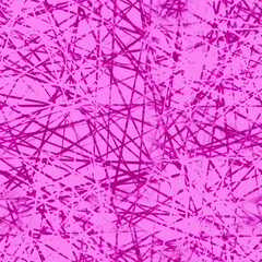 Dynamic, intersecting pink lines abstract pattern. Bright pink rosy background. Chaotic  artistic composition, energic and modern aesthetic appeal. Illustration for textile, wallpaper