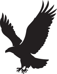 Flying Eagle Silhouette Vector Illustration on Transparent Background – Editable Vector File