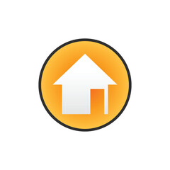 house icon. Color flat icon Button in circle on white background