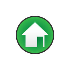 house icon. Color flat icon Button in circle on white background
