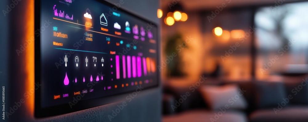 Aufkleber smart home control interface with colorful display.