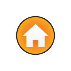 house icon. Color flat icon Button in circle on white background