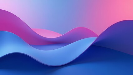 Abstract wave patterns in vibrant blue and pink gradient