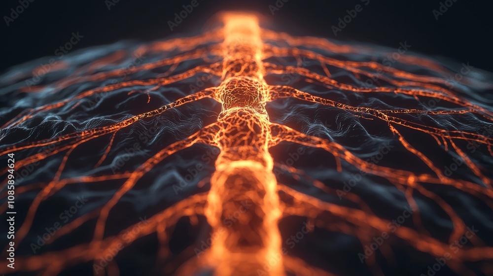 Aufkleber dynamic electric patterns abstract visualization digital art dark background close-up technology con