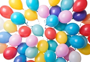 flying balloons isolated on a white background