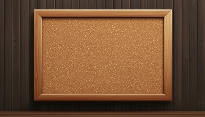Fototapeta premium 3d Cork Board With Wood Frame: Empty Png Wall Corkboard With Brown Texture For School Or Office Use. Transparent Business Noticeboard.