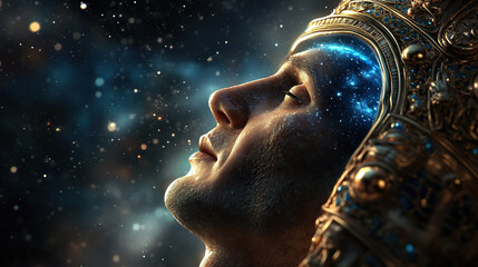 Human Face Merging with Galaxy Background