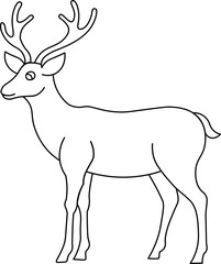 A Minimalist Deer Line Art Vector