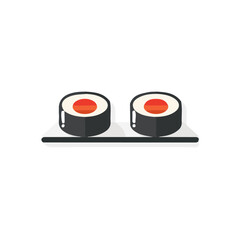 A simple flat 2D icon of Hotate scallop sushi isolated on a background, vector design, ideal for animation, UI/UX design, mobile apps, web design, digital illustrations
