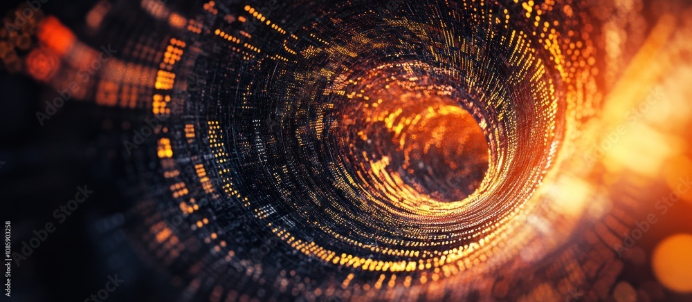 Aufkleber digital vortex - abstract spiral of data and light