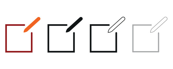 Edit icon set vector white background