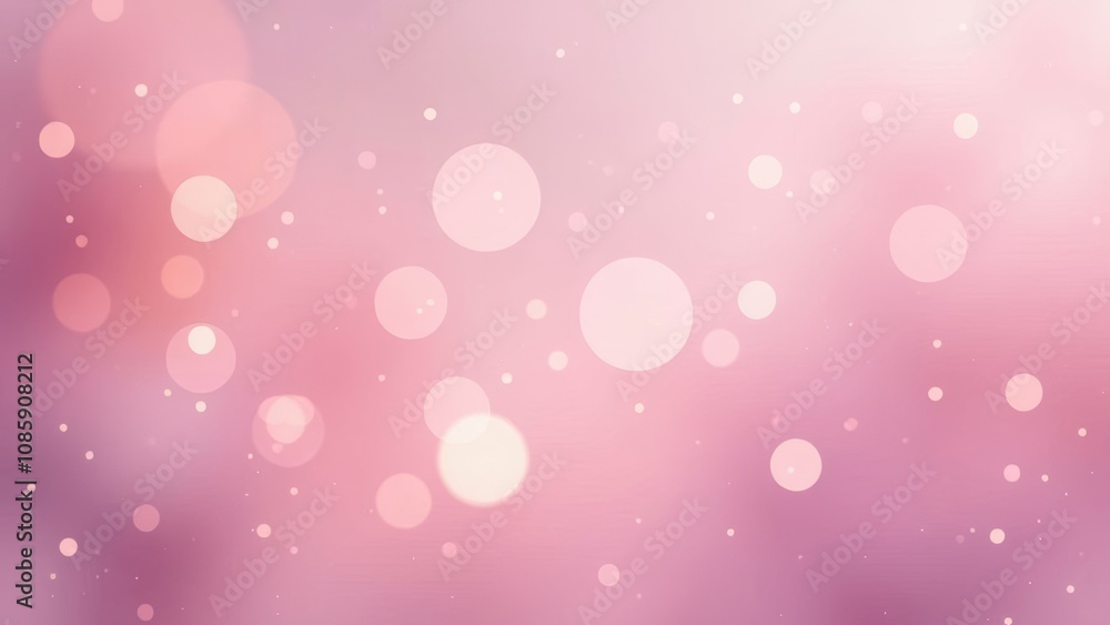 Poster soft pink bokeh light background with circular blur effects