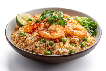 Delicious Shrimp Fried Rice with Peas and Lime