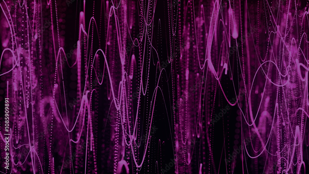 Poster dynamic wave of glowing dots. abstract colorful background with bright glowing lines and particles. 