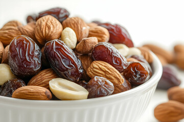 Delicious assortment of nuts and dates provides a nutritious and flavorful option for snacking