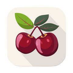 A simple flat 2D icon of jujube isolated on the background, vector design, ideal for animation, UI/UX design, mobile apps, web design, digital illustrations, flat 2D