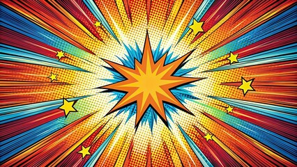 Fototapeta premium Colorful explosive comic book background
