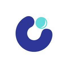 Initial O logo design with liquid water drop symbol