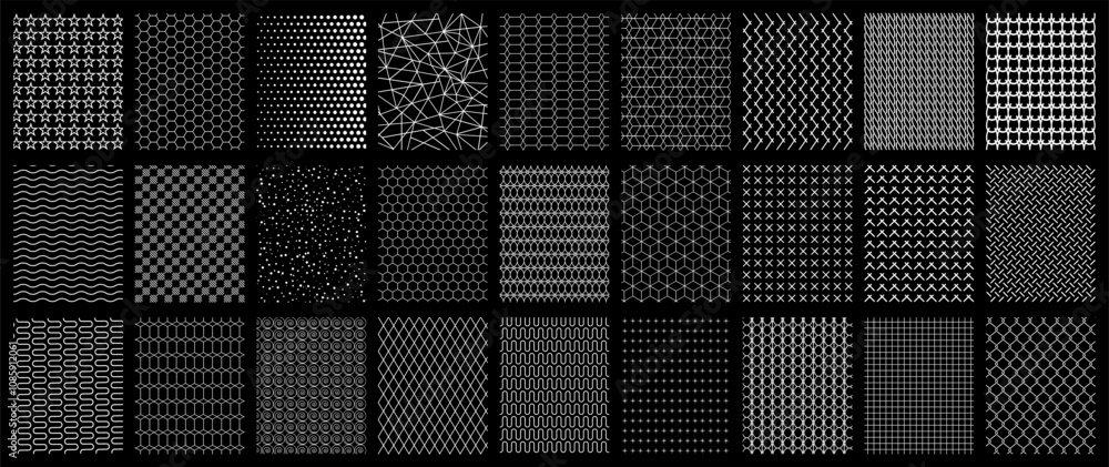 Aufkleber Geometric seamless patterns set. Abstract geometric graphic design print pattern cubes. Patterns, backgrounds and wallpapers for design - vector