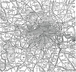 Black and white vector city map of London vector