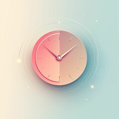 wall clock illustration, minimal design