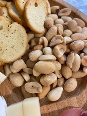 different kinds of food on wood board