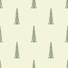 Obraz premium Pine tree illustration seamless pattern tropical, ethnic, mughal arch repeated illustrated colorful background.