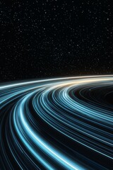 Luminous Energy Trails in Deep Space - Abstract Sci-Fi Art with Mystical Glow, Futuristic Movement, and Cosmic Wonder