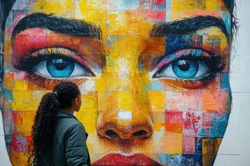 Digital artists using tablets to create art in street art zones, blending creativity with tech,