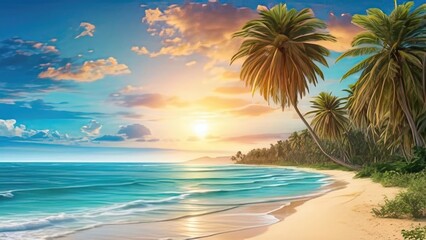 Fototapeta premium sunset on the beach