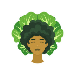 A simple flat 2D icon of lettuce isolated on a background, vector design, ideal for animation, UI/UX design, mobile apps, web design, digital illustrations