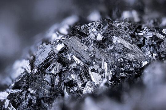 Manganite. Specimen from Manganese deposit, Ilfed, Germany. Micro photography extreme close-up. microscope mineral crystal photography for Scientific use. 

