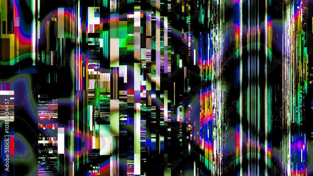 Poster Unique Design Abstract Digital Pixel Noise Glitch Error Video Damage. Seamless Loop video