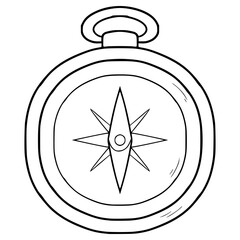 compass illustration hand drawn outline vector