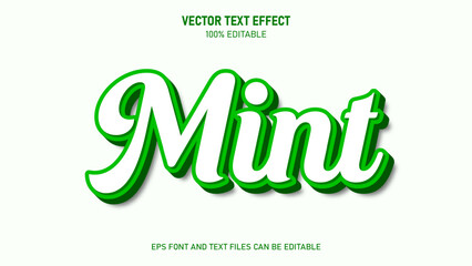Mint 3d style editable text effect