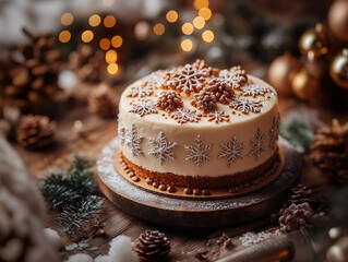 Fototapeta premium Winter christmas cake 