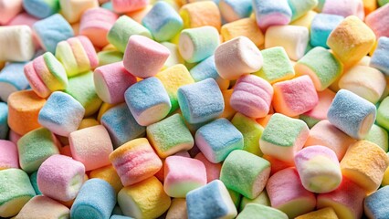 Colorful marshmallows candy with a textured appearance