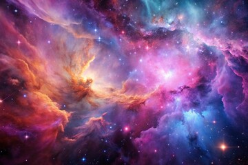 Naklejka premium Colorful nebula with shades of pink and purple