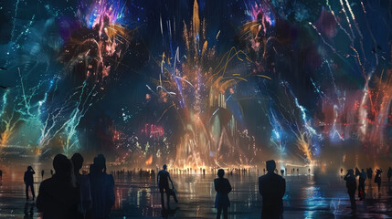 Fototapeta premium fireworks for new year