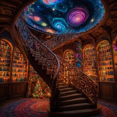 Obraz premium Santa's Workshop library